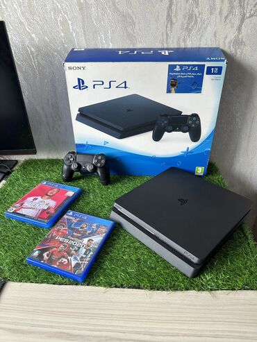 сони плестейшен: Play station 4 SLIM 1000 Гб (1Тб) Привозная с эмиратов. Полный