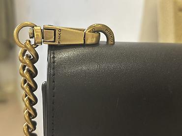 pinko: Pinko Love Bag – qara rəngli çiyin/çarpaz çanta - Material: hamar — 7