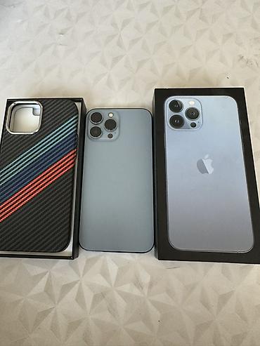 iphone 2 sim: IPhone 13 Pro Max, Б/у, 256 ГБ, Sierra Blue, Чехол, 77 % — 1