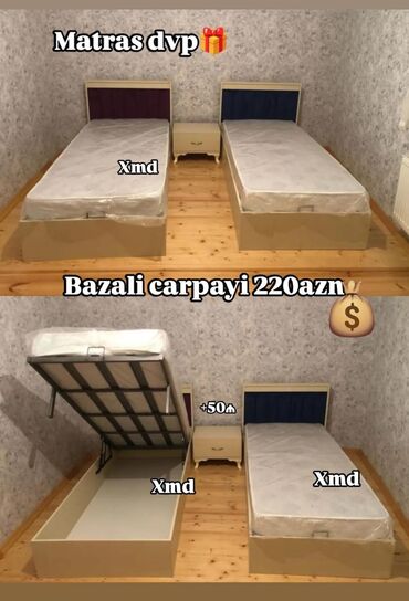 Çarpayılar: Yeni, Təknəfərlik çarpayı, Bazalı, Matras ilə