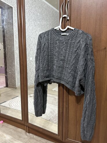 41 размер: Женский свитер, Оверсайз, Короткая модель, Шерсть