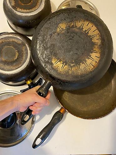 тефал: Tefal: 2 сковороды и 1 крышка. Покупал на заказ в Дании. Made in — 4