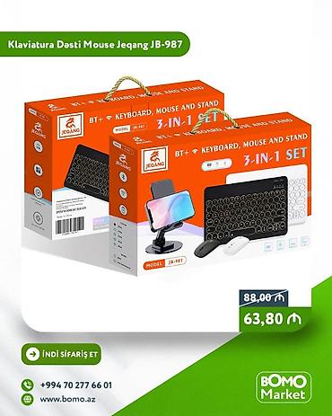 bluetooth mouse: 🔥 Klaviatura Dəsti Mouse Telefon Tutacağı Jeqang JB-987 ✅ Marka — 1