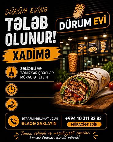 Əməkdaş axtarışı (vakansiyalar): Xadimə tələb olunur — 1
