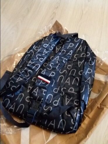 Rukzaklar: USPA naxışlı bel çantası (ryukzak) - Rəng: tünd göy/qaraya yaxın, boz — 1