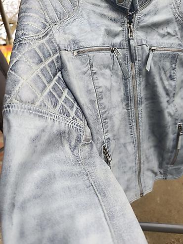 ps sakoi snizenje: Leatherland kožna moto jakna – siva, “washed” efekat - Materijal — 5