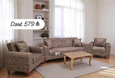 radiator ev ucun: Qonaq otağı üçün yumşaq mebel dəsti Tərkib: - 3 nəfərlik divan - 2 — 1