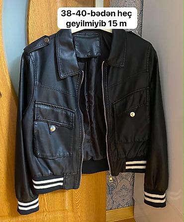 balıqcı geyimi: Qadın üçün qara qısa kürkə/bomber stilində gödəkçə. - Ölçü: 38–40 - — 1