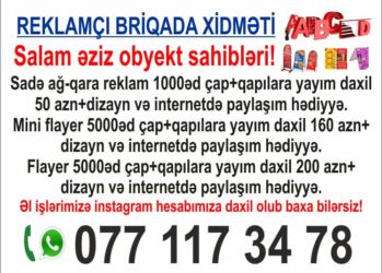 qapi setka: Flayer buklet çap edib binalarda mənzil qapılarına yaymaqla
