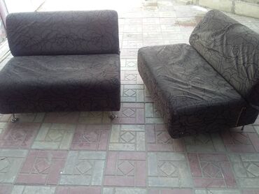 2 nəfərlik divan: Мини-диван, Б/у, Нераскладной, Без подьемного механизма, Ткань
