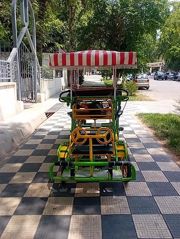 Балдар транспорту: Семейный велокарт на 4 места с тентом - Четырёхколёсный педальный — 1