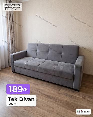 Tək divan – 200 sm - Mexanizm: açılan, bazalı - Yastıqlar: 2 ədəd lalafo.az -da Tək divan – 200 sm - Mexanizm: açılan, bazalı - Yastıqlar: 2 ədəd