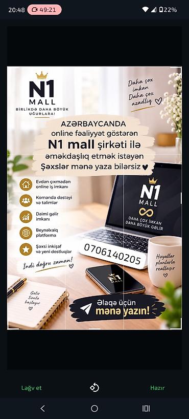 tehsil vakansiya: N1 Mall – Azərbaycanda onlayn fəaliyyət göstərən beynəlxalq platforma — 1
