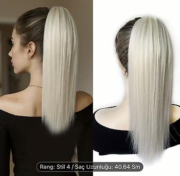 Gözəllik və sağlamlıq: Süni saç toppuzu – Stil 4 - Rəng: açıq platin sarı (Stil 4) - Saç — 1