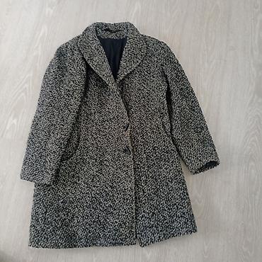 armani: Žensko kaput od tkanog bukle/žakard materijala u sivocrnoj melange — 1