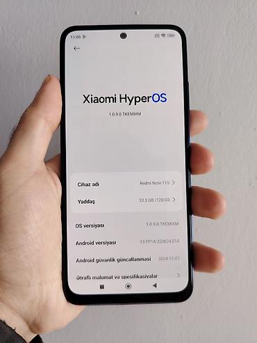 kart reader: Redmi Note 11S, 128 GB, rəng - Göy, Barmaq izi, İki sim kartlı, Face ID — 4
