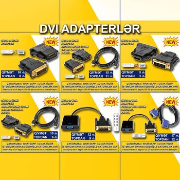 sto za laptop: DVİ Adapterlər 🚚Metrolara və ünvana çatdırılma var, ❗ÖDƏNİŞLİDİR❗