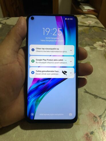 ipone 11 qiymeti: Xiaomi Redmi Note 9, 64 GB, rəng - Göy, 
 Barmaq izi, İki sim kartlı, Face ID