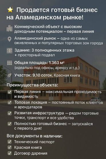 гатовый бизнес бишкек: 🌟 Продается действующий бизнес на Аламединском рынке! 🌟 🏢 Готовый