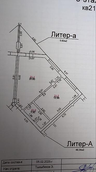 продажа уч ысык кол: Студия, 46 м², Элитка, 3 этаж, Евроремонт — 6