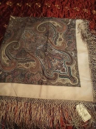 Шерсть: Pavlovo Posad istehsalı yun şal 148×148 - Material: 100% təmiz yun - — 4