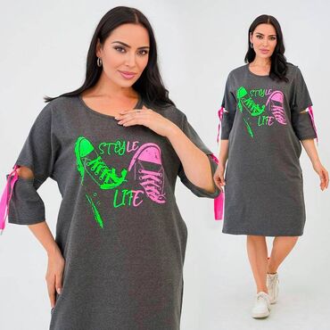 Повседневные платья: Повседневное платье, Лето, Длинная модель, На запах, L, 3XL — 21