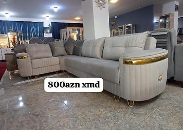 delloro mebel divanlar: Künc divan dəsti - Rəng: açıq boz (bej tonlarında) - Material: yumşaq — 1