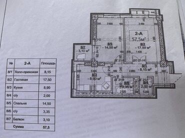 Продажа квартир: 2 комнаты, 57 м², Элитка, 12 этаж, ПСО (под самоотделку)