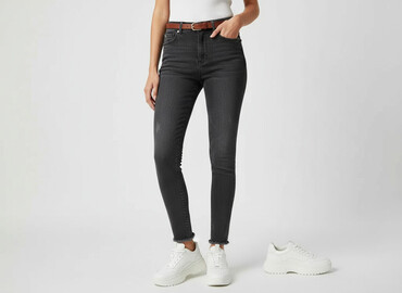 czarne dżinsy z wysokim stanem: House of Denim, Джинси жіночі, розмір M