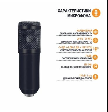 Студийные микрофоны: Профессиональный конденсаторный микрофон BM800, позволит достичь