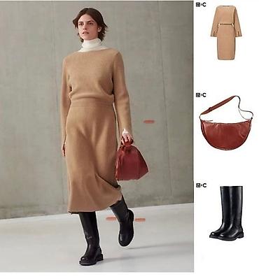 uniqlo: Повседневное платье, Зима, Средняя модель, L — 2