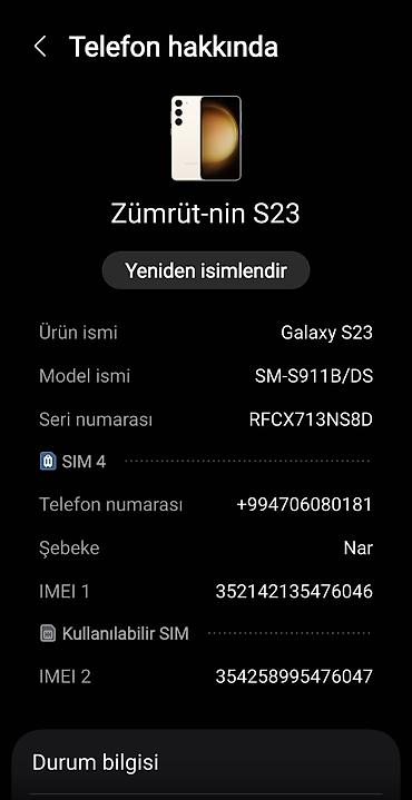 iphone 17 satilir: Samsung Galaxy S23, 256 GB, rəng - Ağ, İki sim kartlı — 2