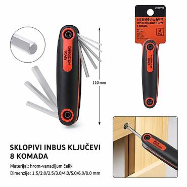 KMT 8-delni sklopivi set heksagonske ravne glave 2309093 Opis