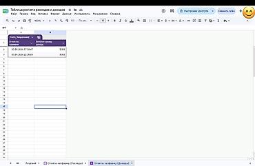 варианты рассрочки: Онлайн-таблица для учёта финансов в Google Формах: «Доходы» и «Дневные — 6