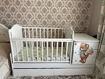 cool baby: Манеж-кровать, Б/у, С комодом, Дерево — 1