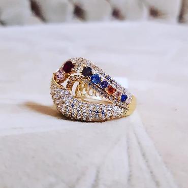Ювелирные изделия: Обручальные, Кольцо, Swarovski, Желтое золото, 750 проба, Топаз — 2