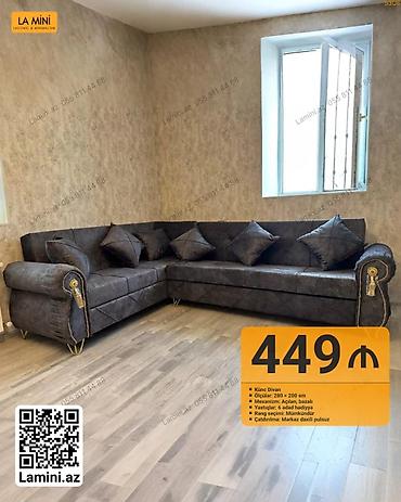 Ev və bağ: Künc divan – La Mini - Model: Künc divan - Ölçülər: 280 × 200 sm - — 1