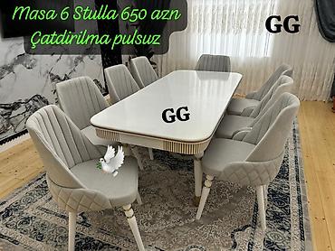 Qonaq otağı üçün, Yeni, Dördbucaq masa, 6 stul lalafo.az -da Qonaq otağı üçün, Yeni, Dördbucaq masa, 6 stul