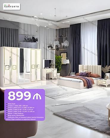 Yataq Dəsti – Konforto Mebel Komplekt tərkibi və ölçülər: - Çarpayı