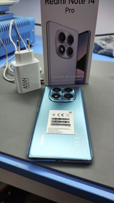 Redmi: Redmi, Redmi Note 14 Pro, Б/у, 256 ГБ, цвет - Голубой, 1 SIM, 2 SIM