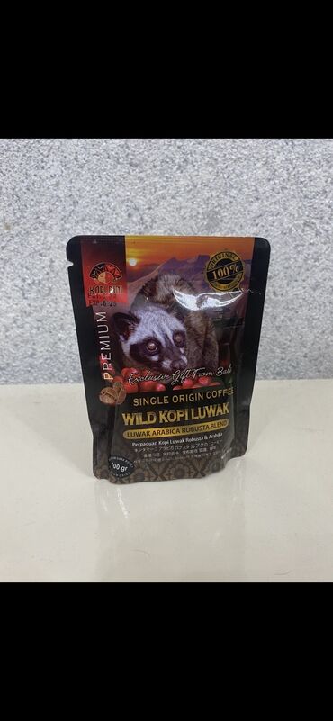 Kofe: Wild kopi luwak kofesi. Dünyanın ən bahalı və ən az istehsal olunan