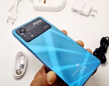 поко f4 gt: Poco X4 Pro 5G, Колдонулган, 128 ГБ, түсү - Көк, 2 SIM, eSIM