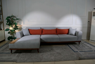 италия мебель: Угловой диван Флоренция с обивкой из мягкой ткани. Оснащен ножками и