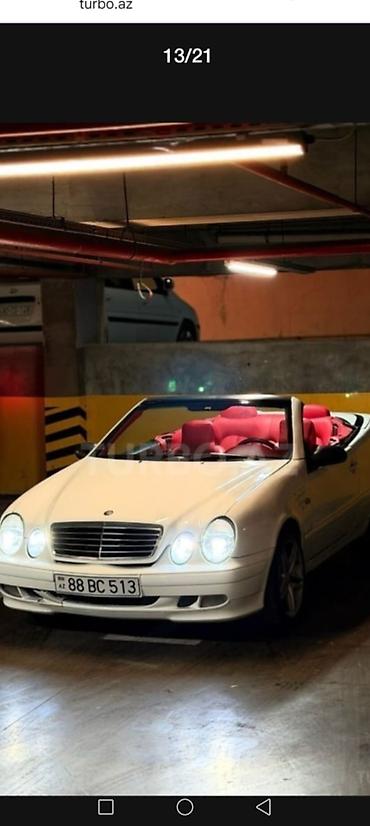 mesok satisi: Mercedes-Benz CLK Cabriolet – ağ eksteryer, parlaq qırmızı dəri — 1