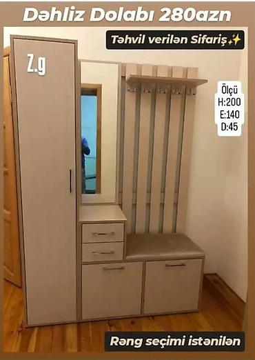 Düz dolab, Dəhliz üçün, Paltar üçün, Açılan, Korpuslu, 1 qapı