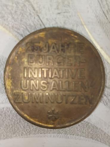 Спорт и хобби: Məhsul: Yubiley medalı – “25 Jahre Bürgerinitiative – Uns Allen Zum — 2