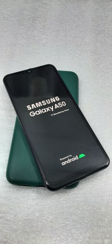 новые телефоны самсунг: Samsung Galaxy A50, Б/у, 64 ГБ, цвет - Синий, 2 SIM