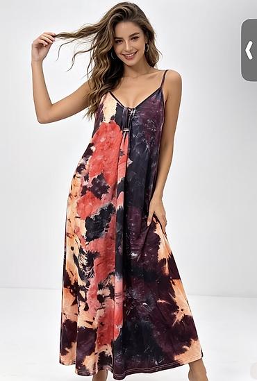 time try: Повседневное платье, Китай, Лето, Длинная модель, Сарафан, 4XL, 5XL — 2