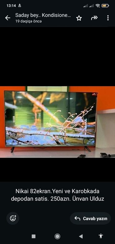 110 ekran smart tv: Nikai 82ekran.Yeni ve Karobkada depodan satis. 250azn. Ünvan