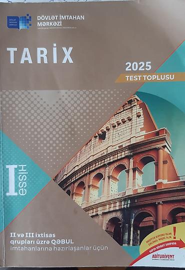 Testlər: Dim Tarix test toplusu 2025, 1ci və 2ci hissə cəmi 12 manat — 1